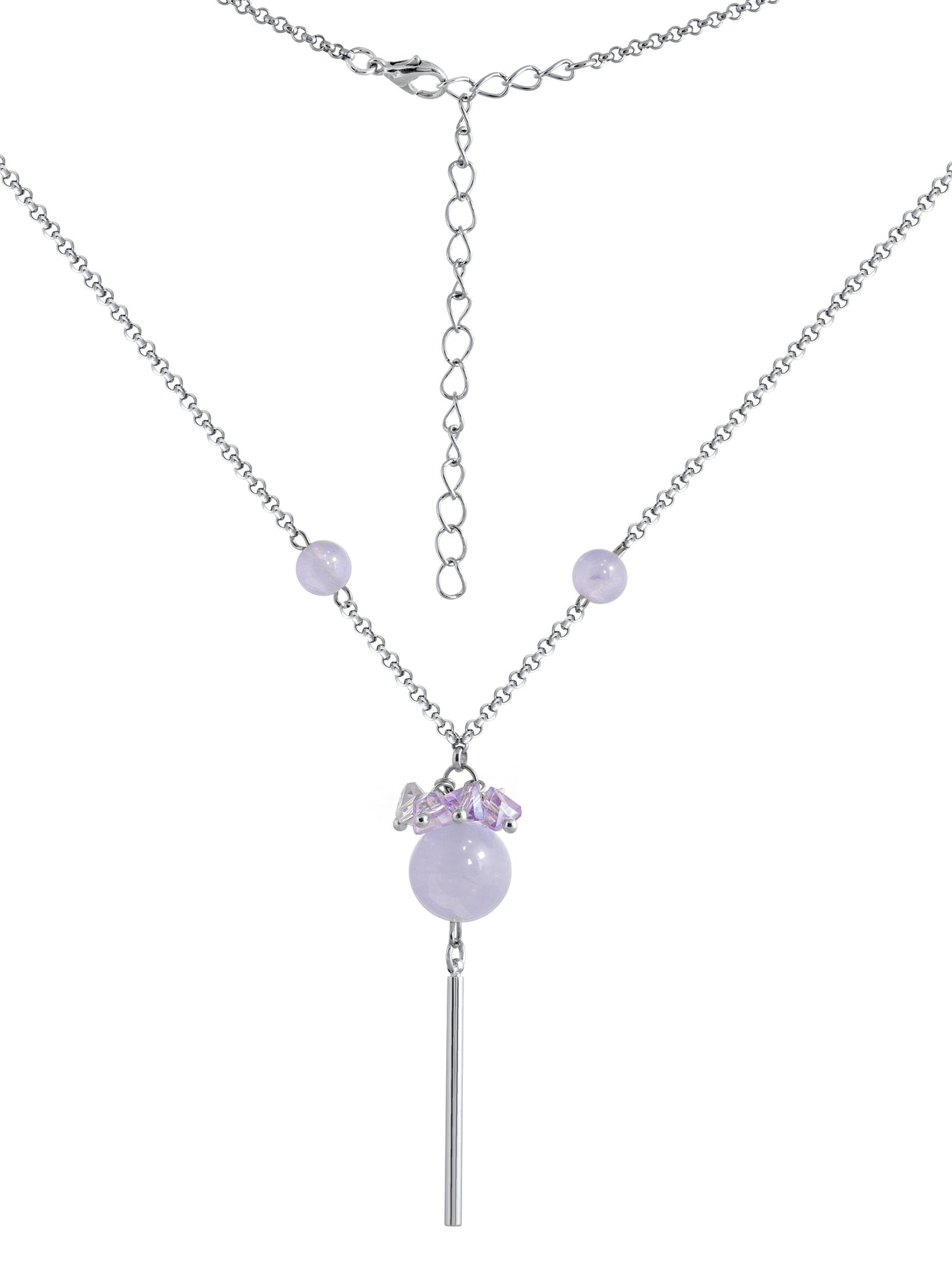 Lilac necklace with crystals